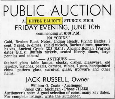 Hotel Elliott - June 1966 Auction Notice (newer photo)